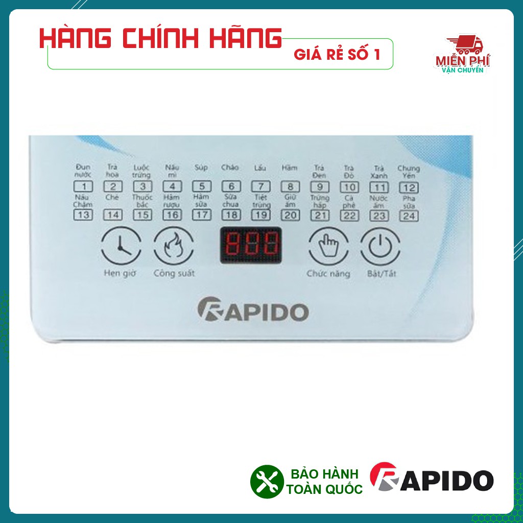 Ấm điện đa năng Rapido RMK0818, nồi lẩu mini Rapido 24 chức năng: nấu mỳ, ăn lẩu, pha sữa, sắc thuốc.