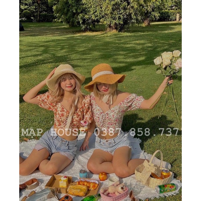 Mũ cói mềm quai ren phong cách Vintage- mũ có thể gập gọn không sợ mất fom