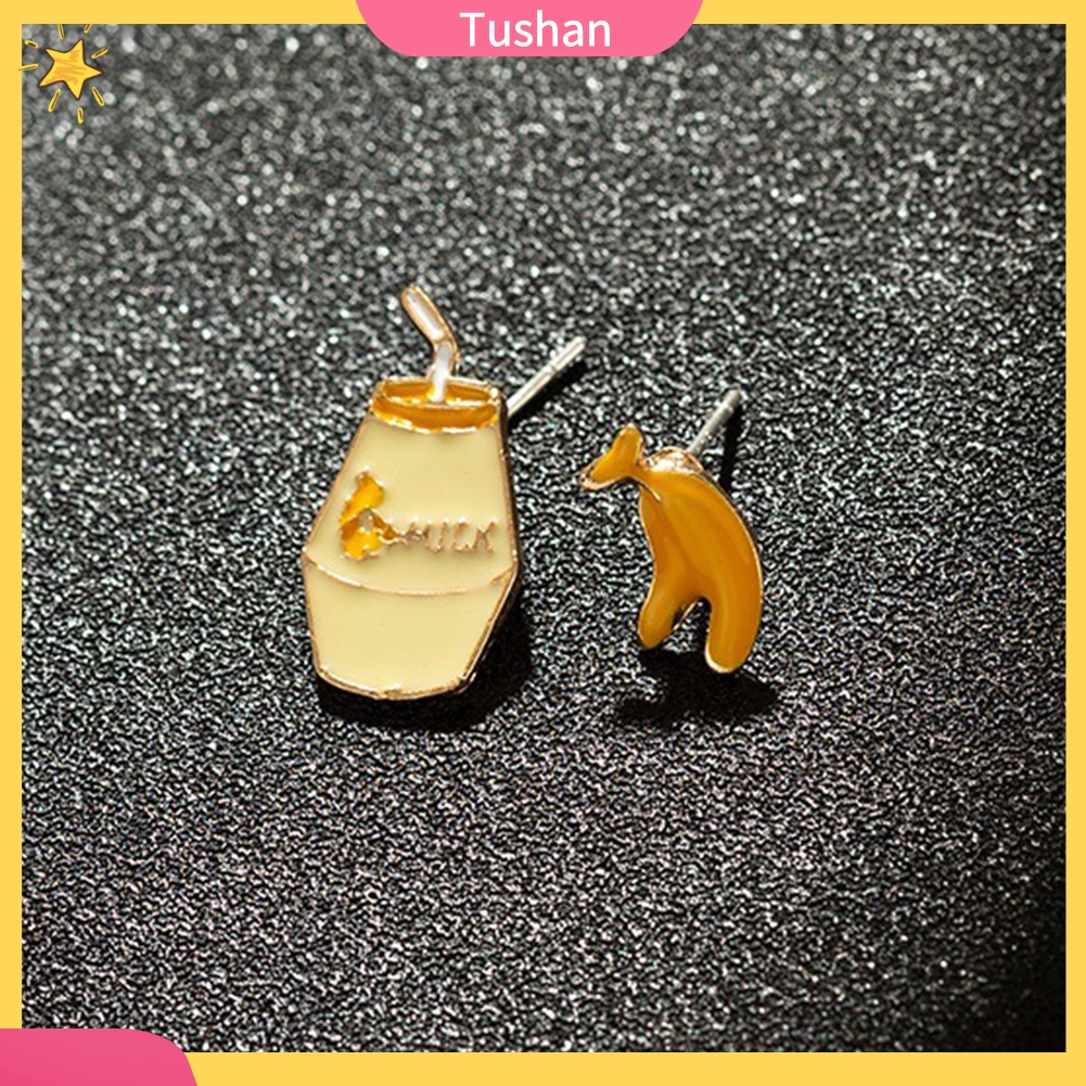 Khuyên Tai Nữ Hình Hộp Sữa Chuối Vui Nhộn