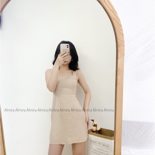 Váy Đũi 2 Dây Bản To Lưng Chun