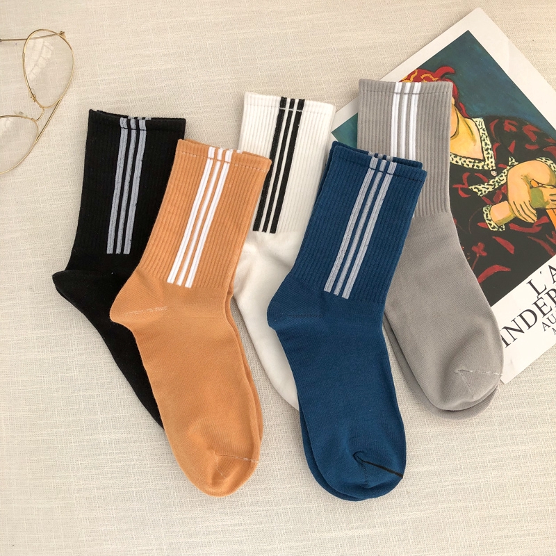 Thời trang rắn màu dài thể thao Socks Casual Thoải mái Socks Breathable nam của nam giới