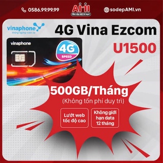 Sim 4G Vinaphone U1500 Max data 500Gb xài 12 tháng