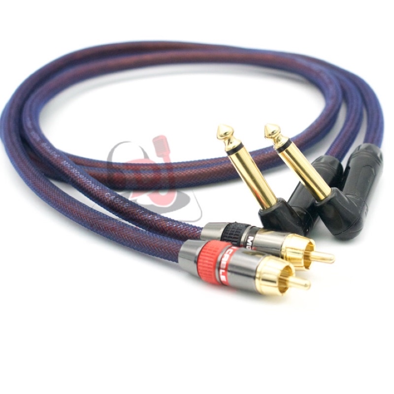 Rắc 6.5ly cong ra hoa sen 02 dây av sang 6 ly cong, jack 6 ly cong ra giắc hoa sen, giắc av