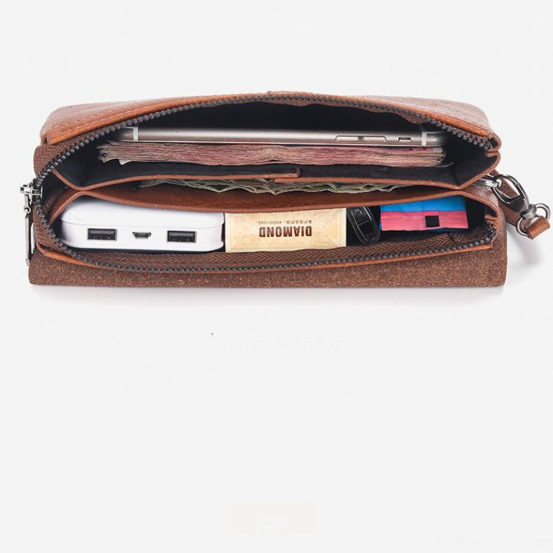 Ví nam dáng dài cầm tay hai lớp phong cách thời trang Âu Mỹ