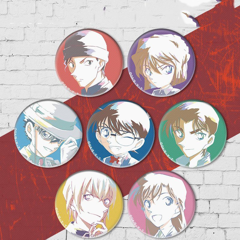 Huy hiệu cài áo in hình CONAN THÁM TỬ LỪNG DANH phụ kiện anime chibi xinh xắn m02