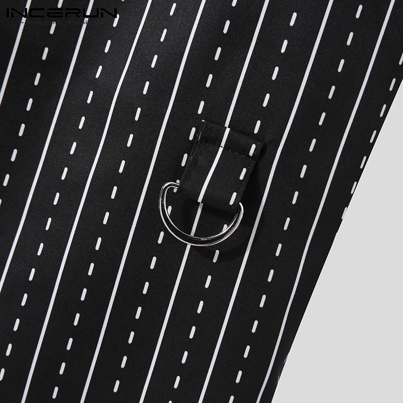 Quần dài INCERUN họa tiết sọc lưng cao thời trang dành cho nam