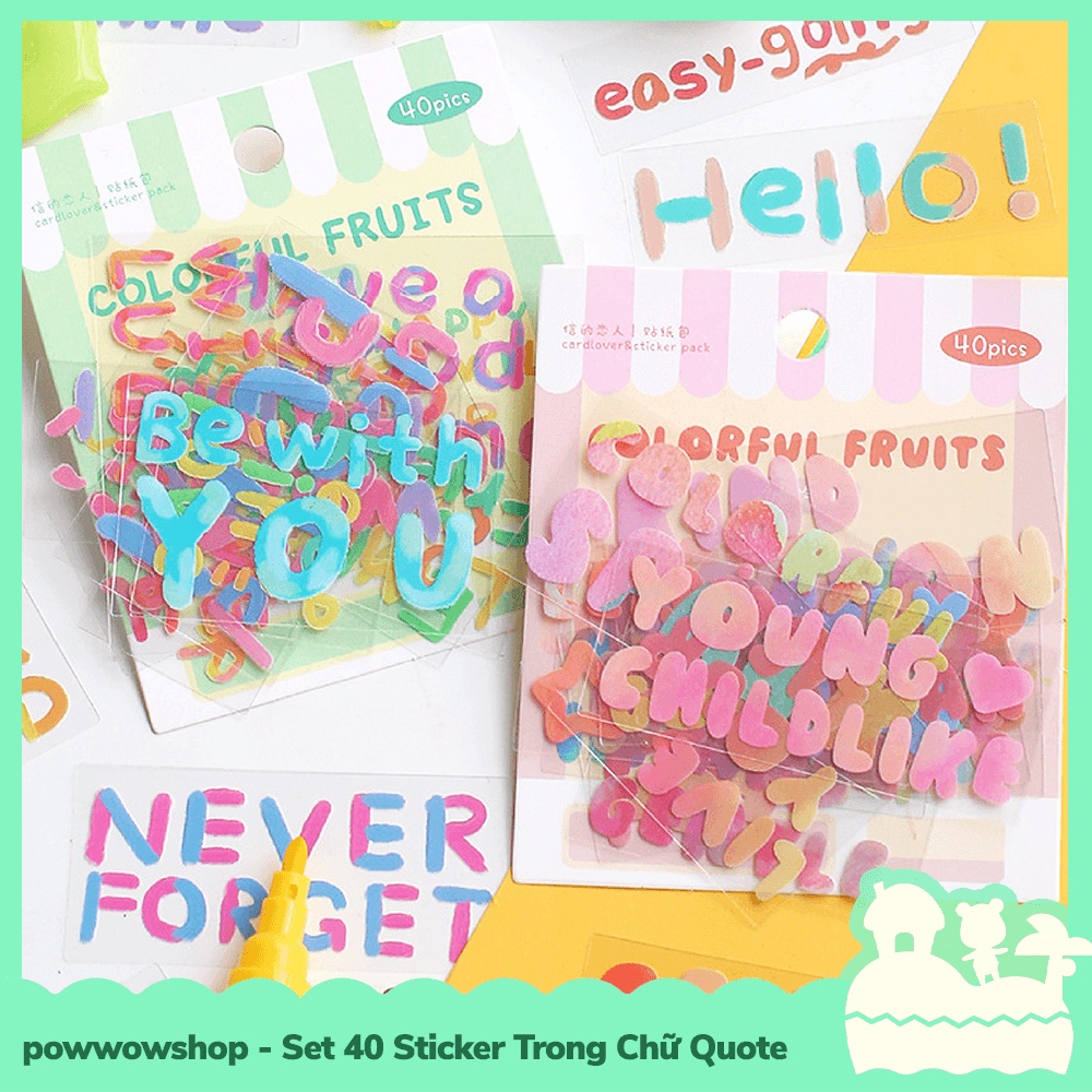 [Sẵn VN - Hỏa Tốc] Bộ 40 Sticker Decal Trong Dán Trang Trí Vật Dụng Chữ Câu Quote Hay Nhiều Mẫu