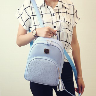 Balo Da Nữ B02 Màu Xanh