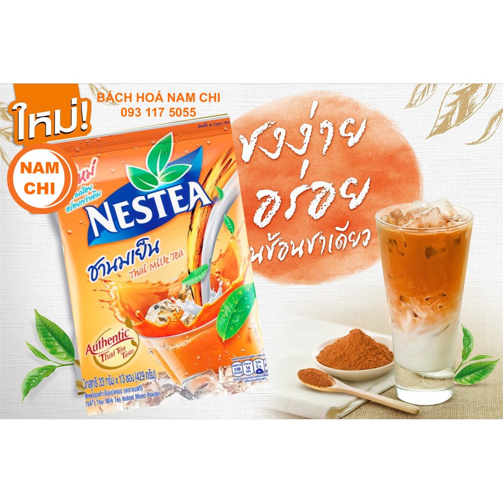 [DATE 2021] Trà Sữa Thái Lan Nestea Milk Tea 429g 13 Gói Cực Ngon
