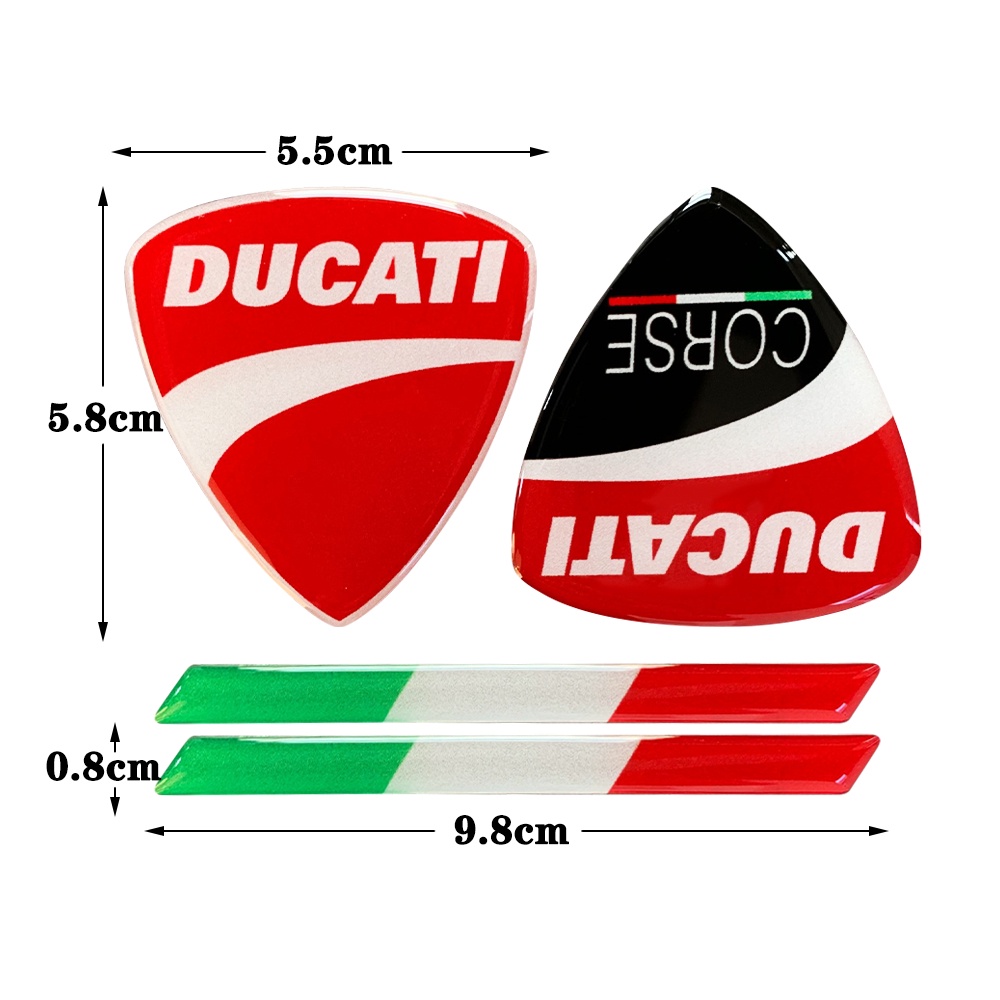 Miếng Dán Phản Quang 3D Bằng Da Nylon Chống Thấm Nước Trang Trí Xe Mô Tô DUCATI