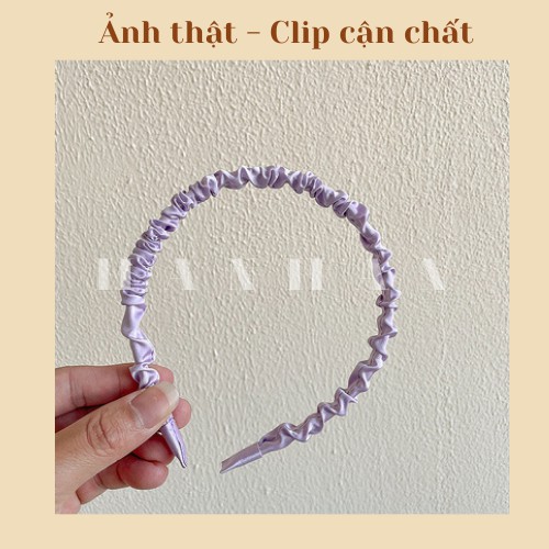 Băng đô cài tóc nhún bèo phong cách Hàn Quốc