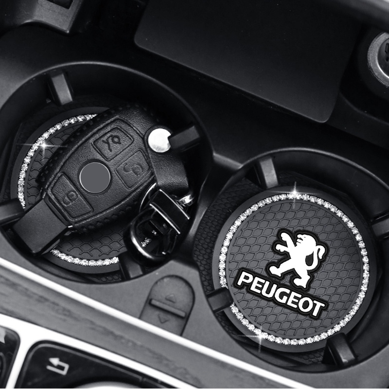 Bộ 2 Miếng Lót Cốc Nước Bằng Silica Gel Chống Trượt Trang Trí Nội Thất Xe Hơi Peugeot 408 301 3008 2008