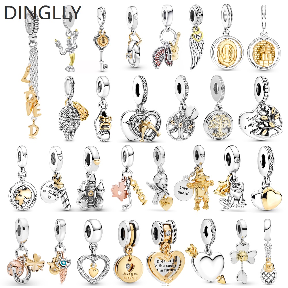 Mặt Dây Chuyền Hình Cây Nến / Ly Rượu Hai Màu Sắc Màu Vàng & Bạc Diy
