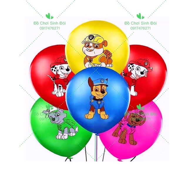 bong bóng hình đội chó cứu hộ - combo 10 cái