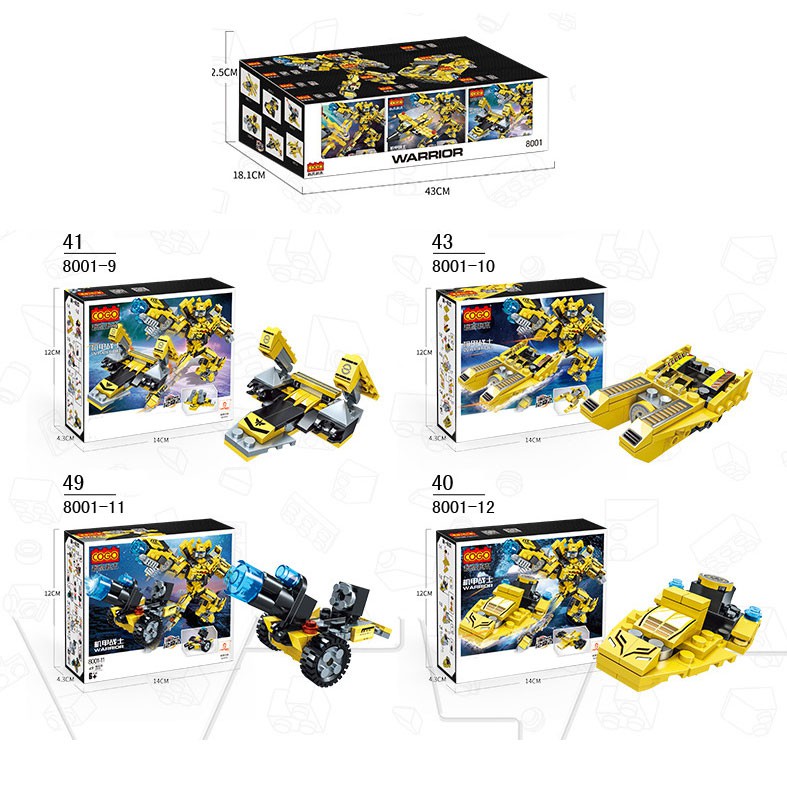 Đồ chơi lắp ráp Bộ Robot và Oto 2 trong 1 với hơn 530 chi tiết nhựa ABS cao cấp