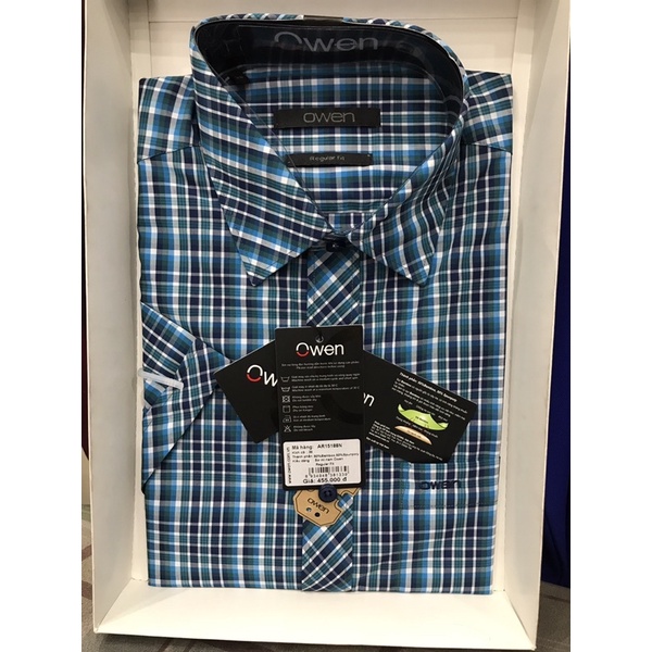 Sale 30% Sơ Mi Owen ngắn tay dáng ôm lai bầu
