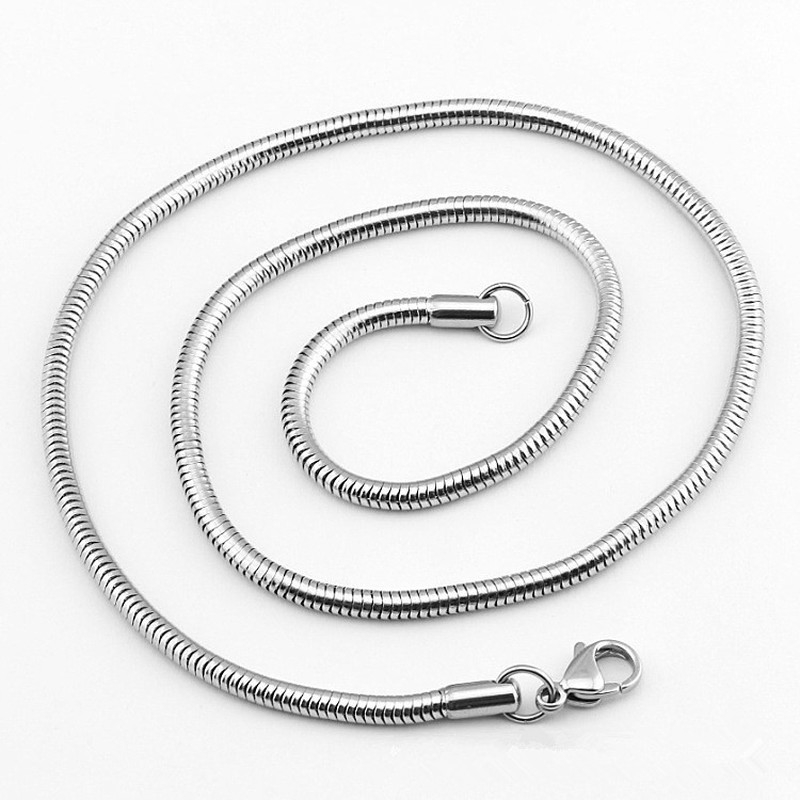 Vòng cổ Thép Titan Không Gỉ Dạng Rắn Đơn Giản Hàng Mới 50cm - 70cm Dành Cho Nam Và Nữ