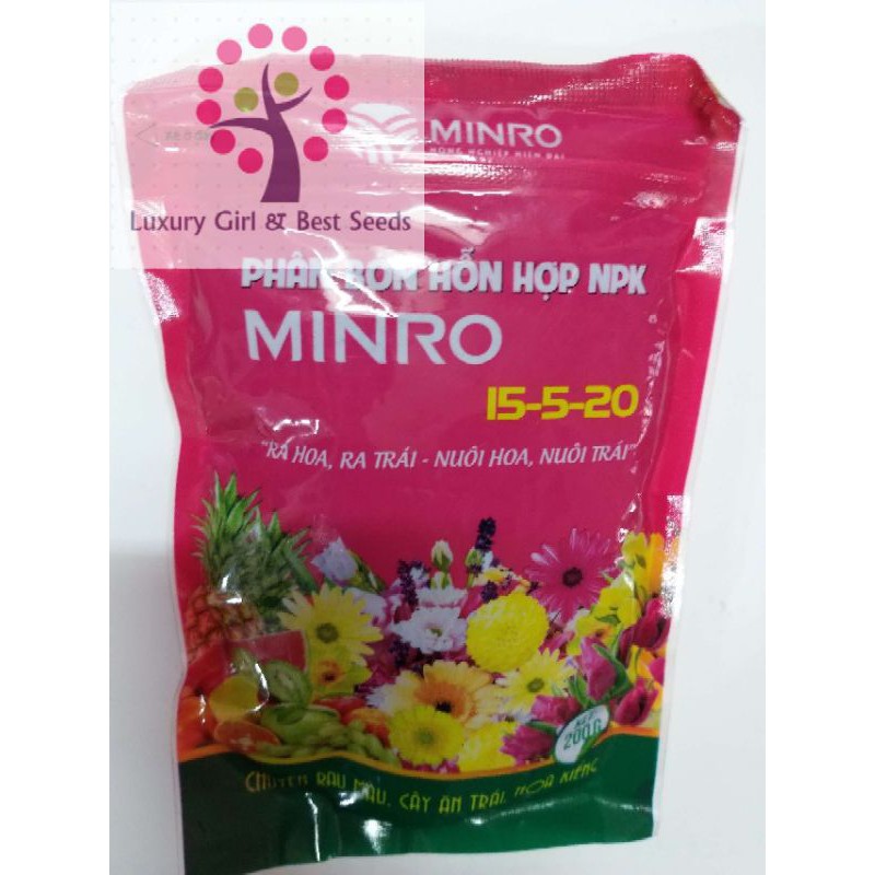 Phân Hỗn Hợp NPK Giúp Ra Hoa MINRO 15-5-20 Chuyên Rau Màu, Cây Ăn Trái và Hoa Kiểng - Shop Phân Bón và Hạt Giống