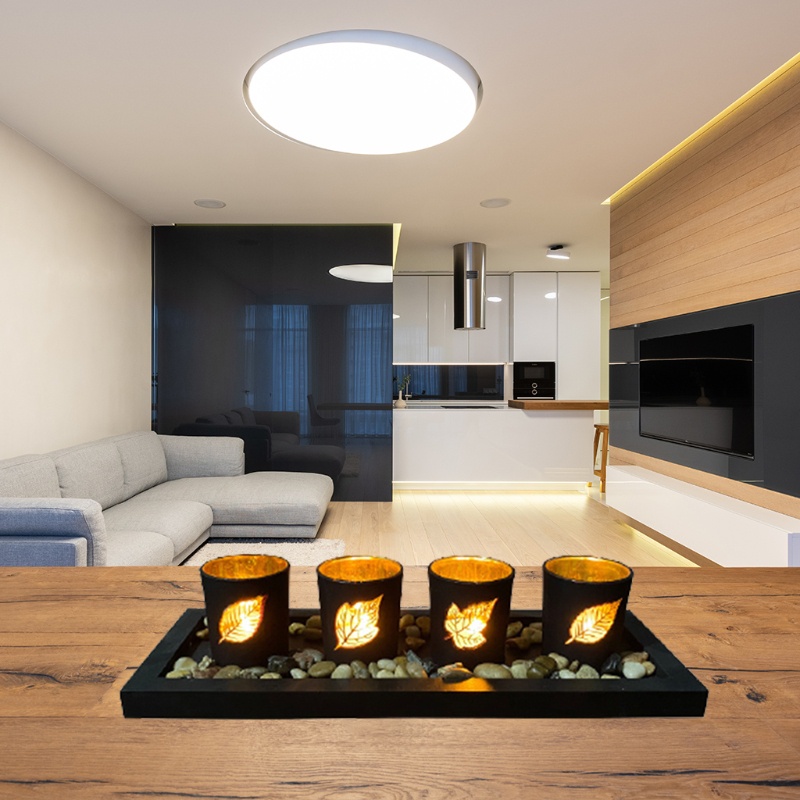 Bộ Giá Đỡ Nến Bằng Thủy Tinh Hình Chiếc Lá Độc Đáo Trang Trí Nhà Cửa