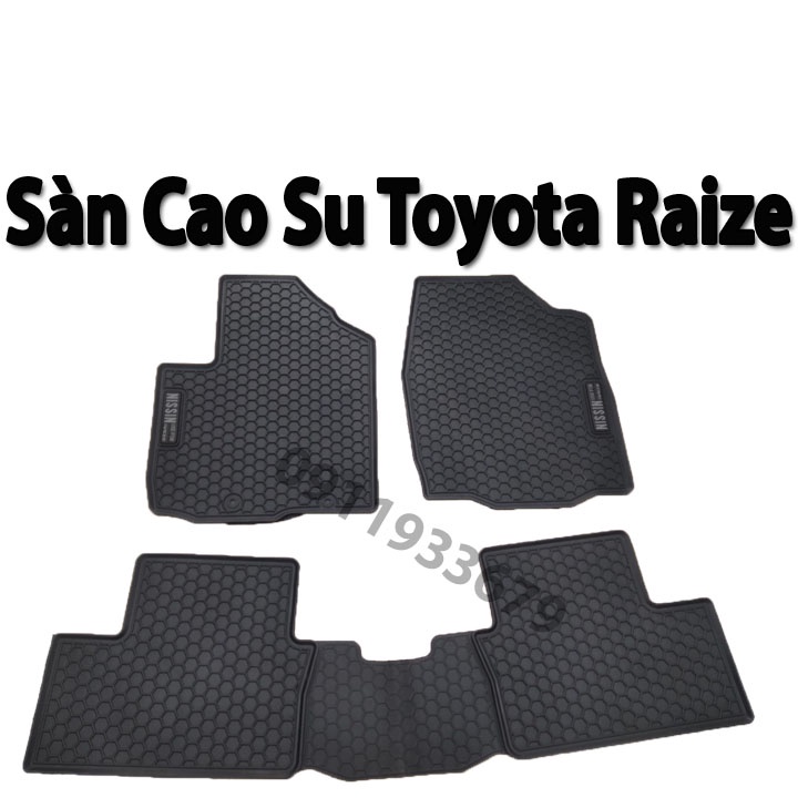 Thảm Sàn,Lót Sàn Cao Su đúc Toyota Raize 2021 2022 ko mùi - chữ Trắng
