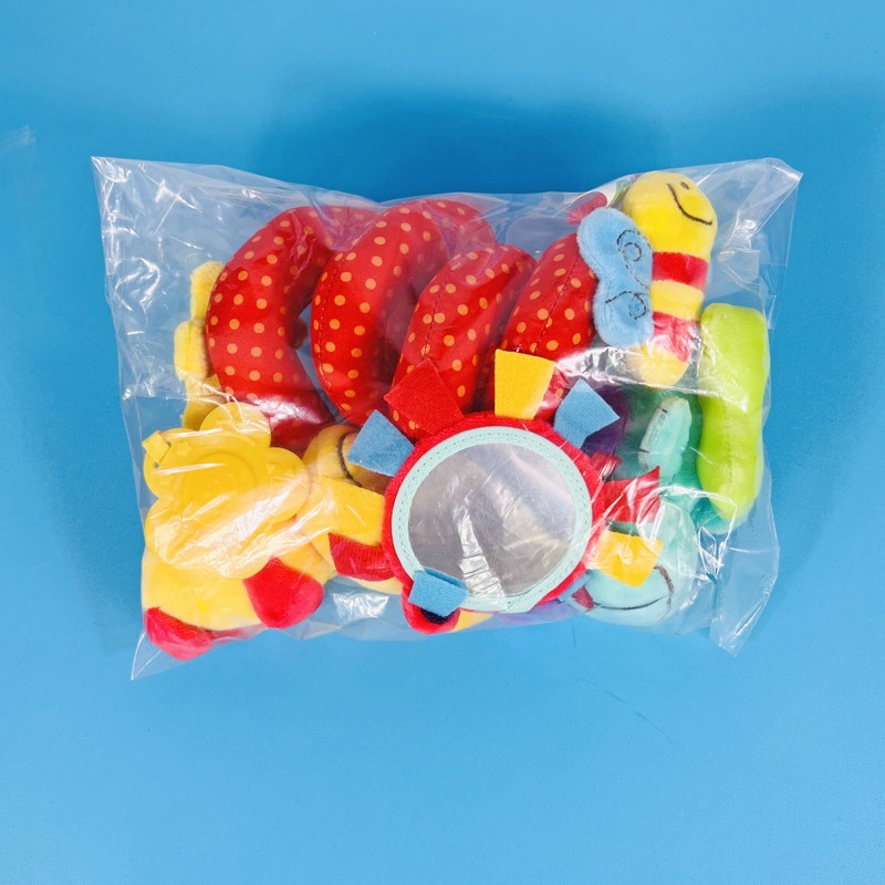 Treo Cũi cho Bé Đồ Chơi Thú Bông Treo Nôi Kích Thích Thị Giác Có Lục Lạc Gặm Nướu Thân Dài Xoắn Ốc TN33