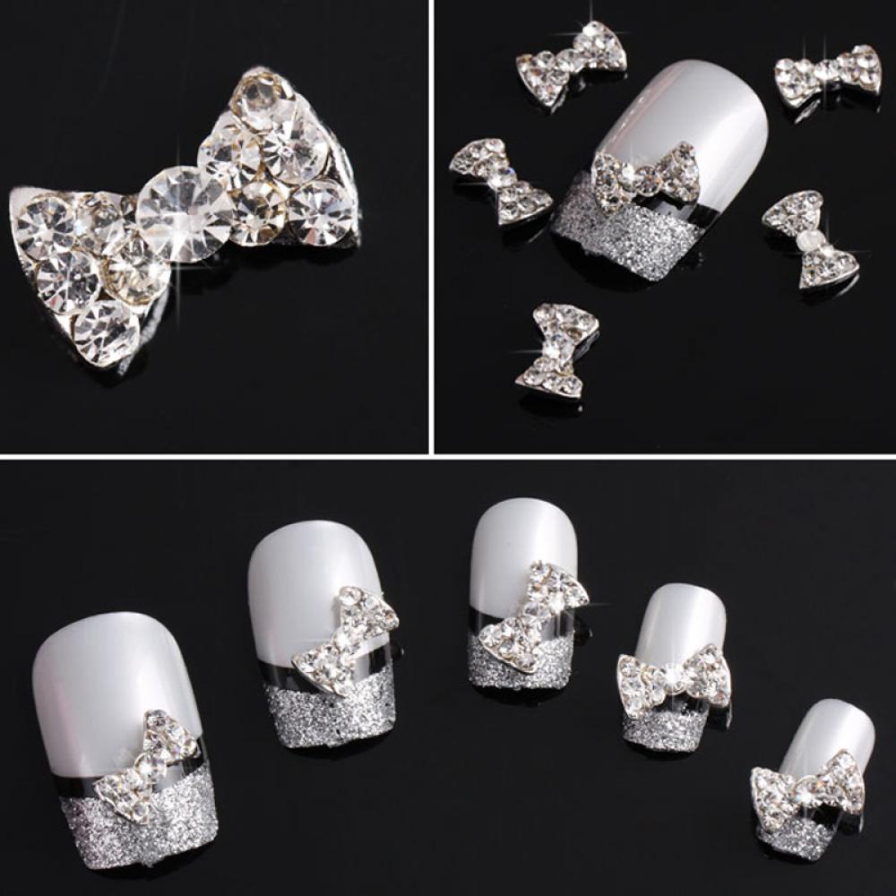 SOFTNESS Bộ 10 HạT ĐíNh Trang Trí MóNg HìNh Nơ 3D