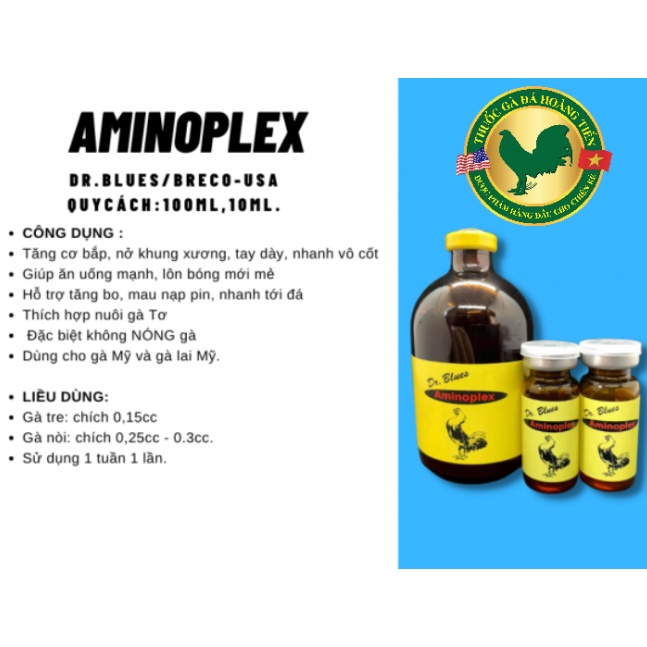 AMINOPLEX BRECO 10ML- Hàng nhập khẩu - dinh dưỡng cao cấp cho gà đá