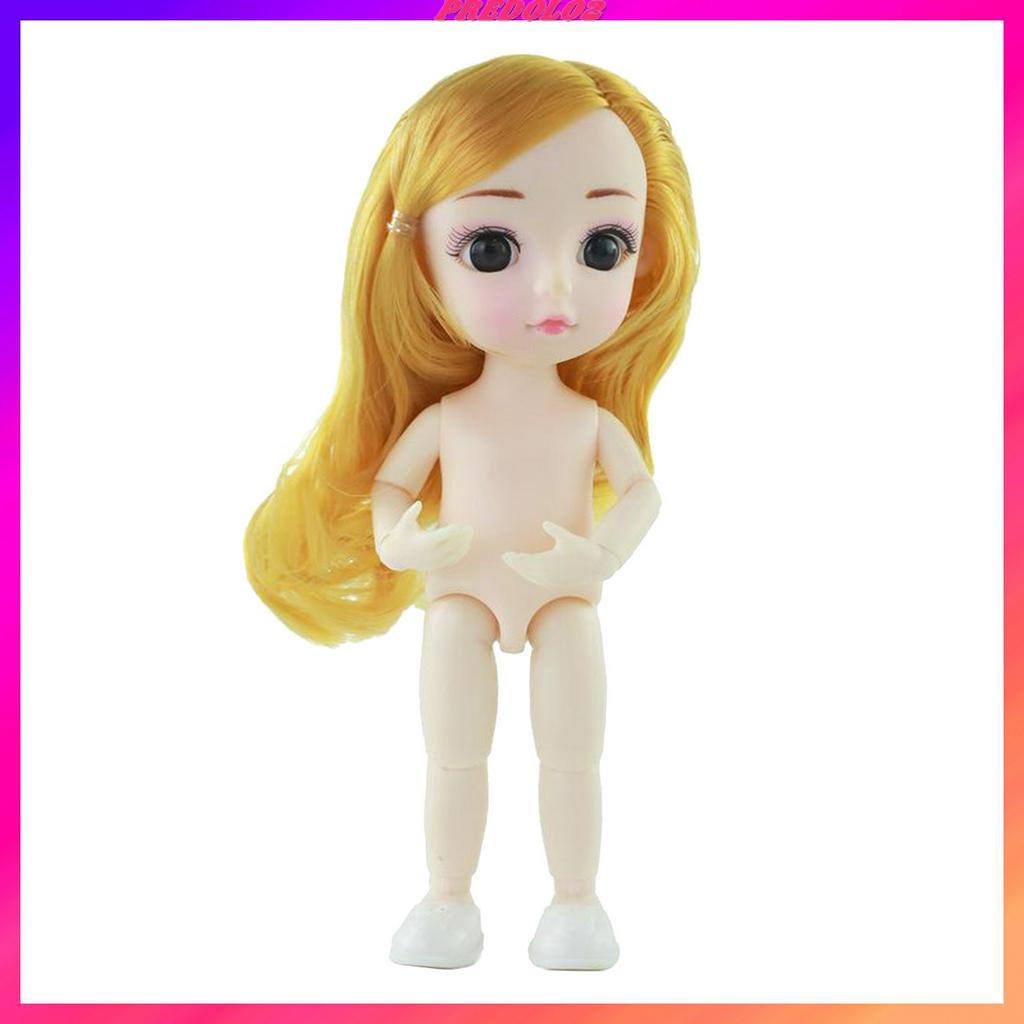 [Predolo2] Thân Búp Bê BJD 13 Khớp Nối Linh Hoạt 16cm Có Tóc Đen