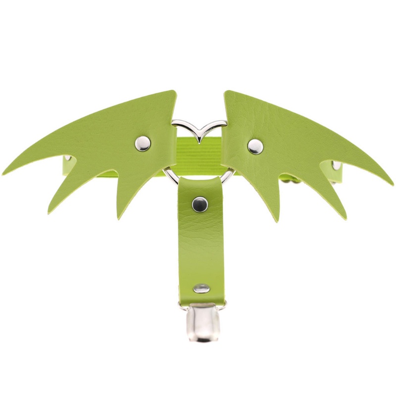 Xiangbao Đai Nịt Bít Tất Da Giả Phối Vòng Kim Loại Hình Trái Tim Phong Cách Gothic Punk Halloween Có Thể Điều Chỉnh