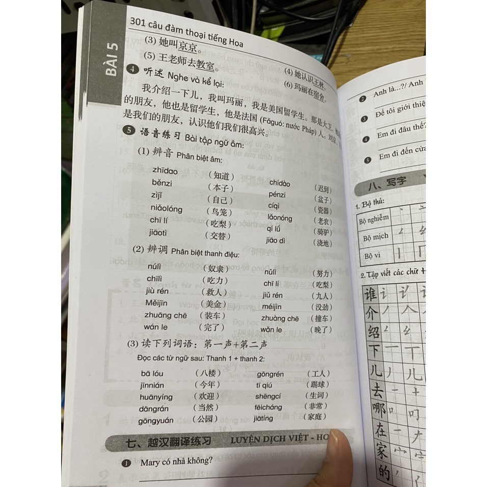 Sách - Combo 301 Câu Đàm Thoại Tiếng Hoa ( Khổ to ) + Bài tập 301 câu đàm thoại tiếng Hoa