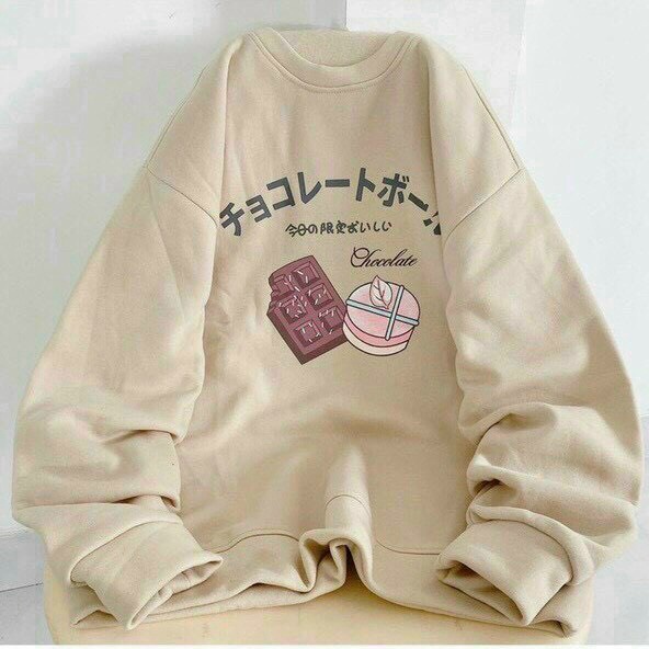 Áo Sweater vải nỉ mềm mại in hình Chocolate xinh xắn hàng mới ra lò bao đẹp tp0027