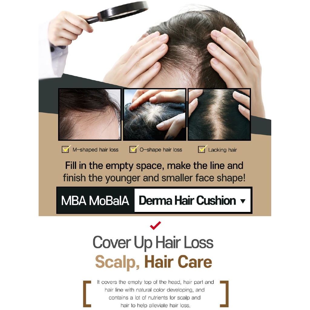 Phấn nước dưỡng tóc DAYCELL Mo Bal A Derma màu đen tự nhiên / màu nâu sẫm 15g