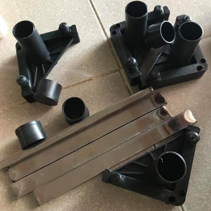 Kệ Để Chân Máy Lọc Nước Inox Đa Năng Cao Cấp QP - Điều Chỉnh Theo Kích Thước Trụ Inox, Đế Cao Su
