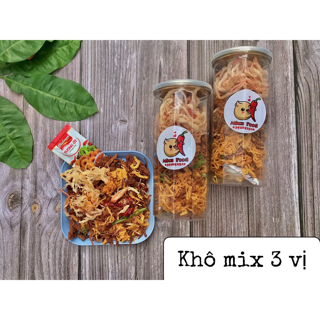 Khô mix 3 vị: heo, gà, mực hũ 300g Ăn vặt MiXu Food- đồ khô (LOẠI 1 THƯỢNG HẠNG)- Hoàn đổi 100% nếu ko đúng mô tả | BigBuy360 - bigbuy360.vn