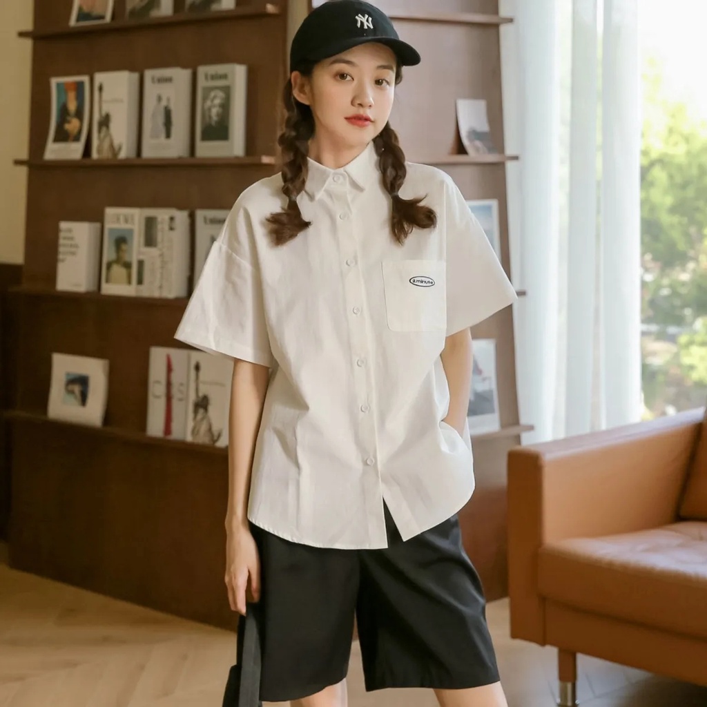 Áo sơ mi NRVP dáng rộng phong cách Hàn Quốc thời trang 2022 dành cho nữ