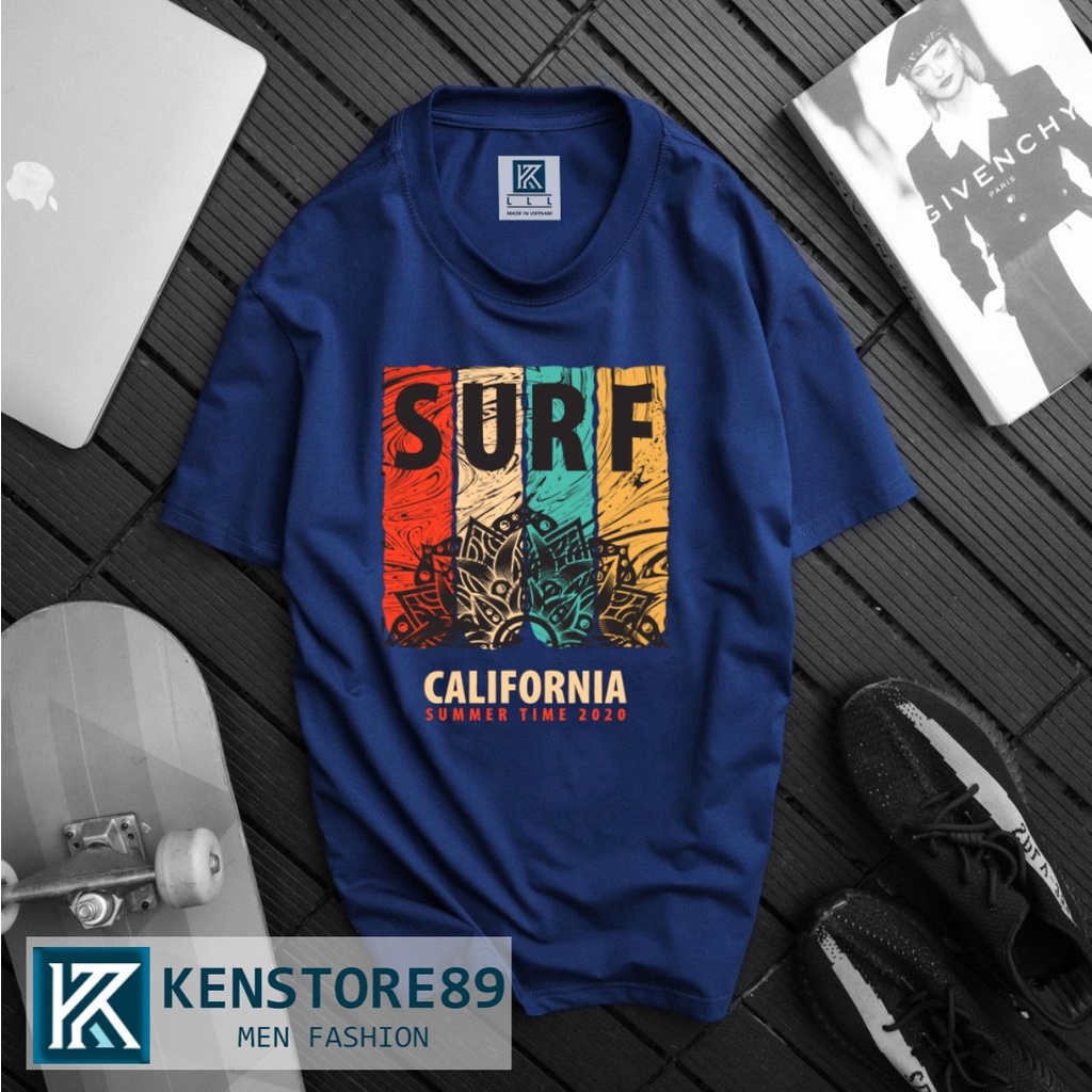 Áo thun nam cổ tròn CALI SURF ngắn tay cotton 100% KENSTORE89 ATK024