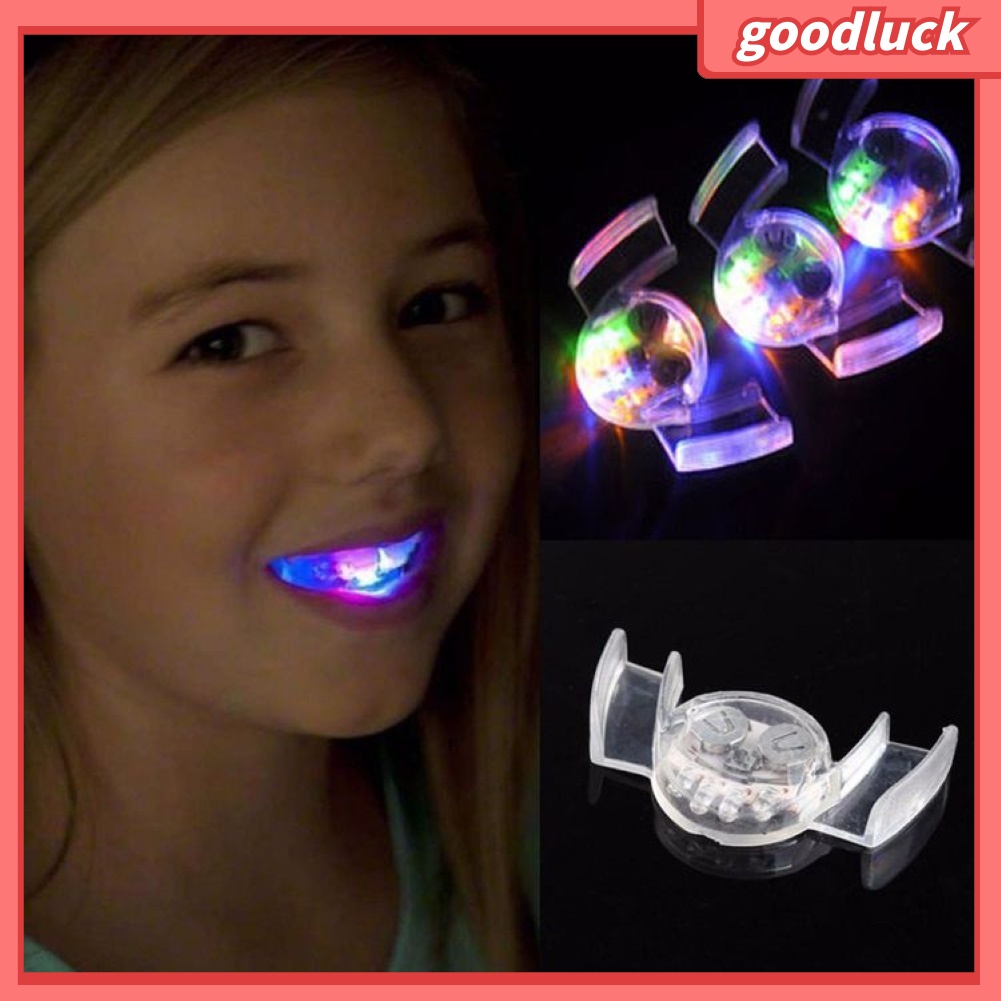 Đồ chơi gắn hàm răng bằng silicon trong suốt tích hợp đèn led vui nhộn hóa trang lễ Halloween