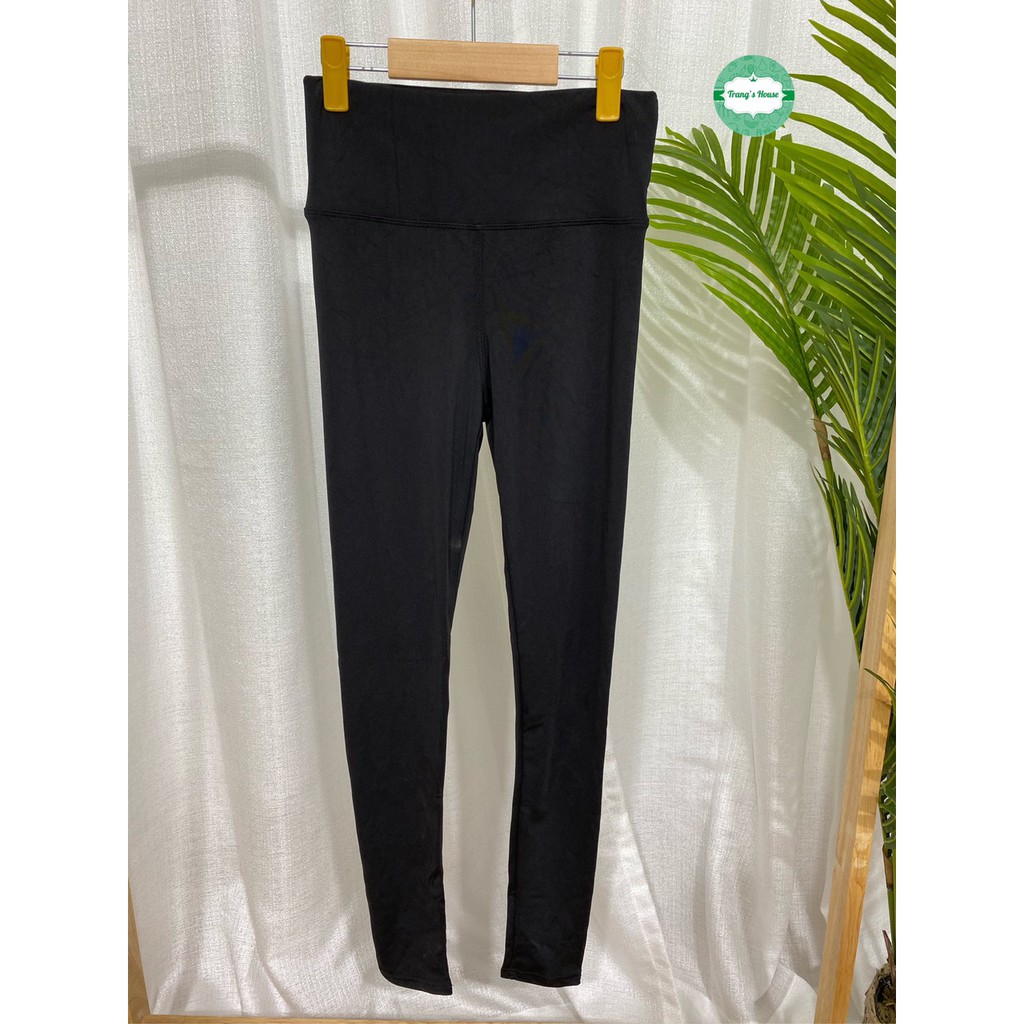 Quần legging nữ nâng mông dáng dài cạp cao màu đen cao cấp xuất Hàn M04