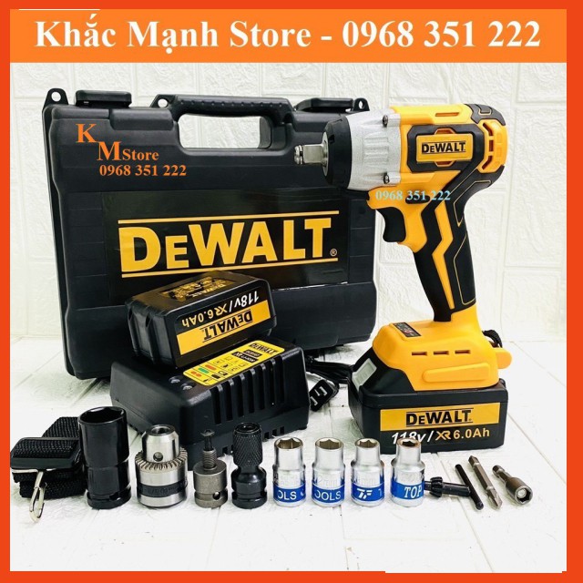 Chính Hãng MÁY SIẾT BULONG DEWALT 118V LOẠI 3 ĐÈN LED TRỢ SÁNG, TẶNG BỘ ĐẦU CHUYỂN ĐA NĂNG KÈM 5 KHẨU ...