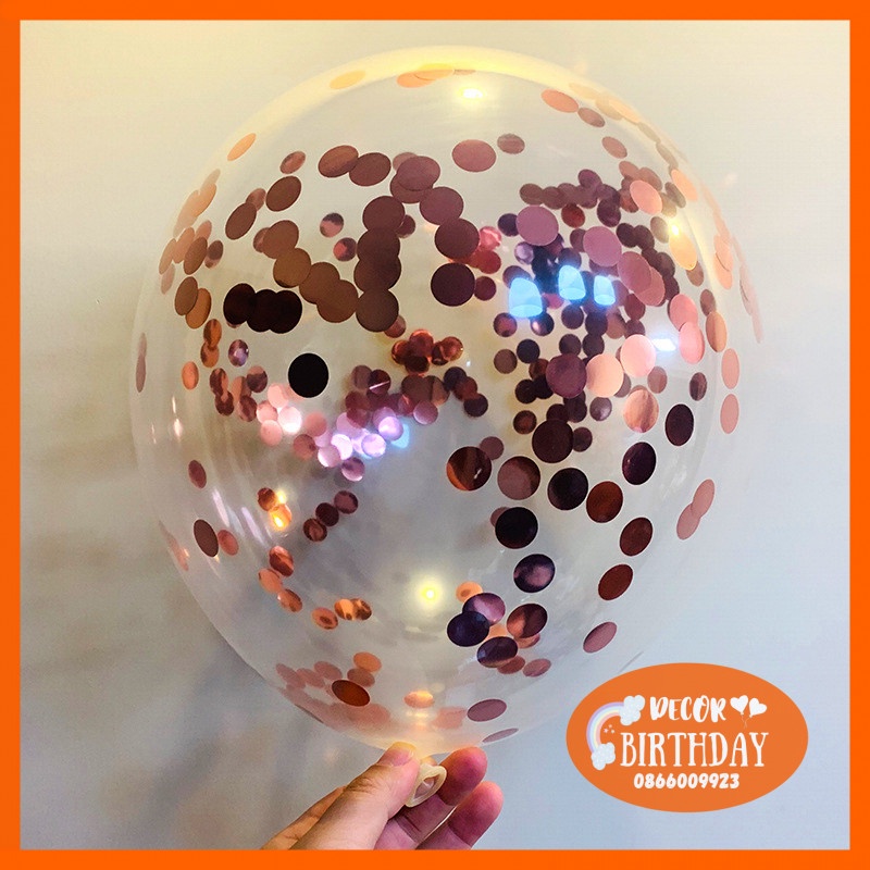 Bóng Trong Suốt Có Kim Tuyến HOT SALE Trang Trí Sinh Nhật, Phòng Cưới, Sự Kiện, Thôi Nôi, Đầy Tháng Nhiều Màu Siêu Đẹp