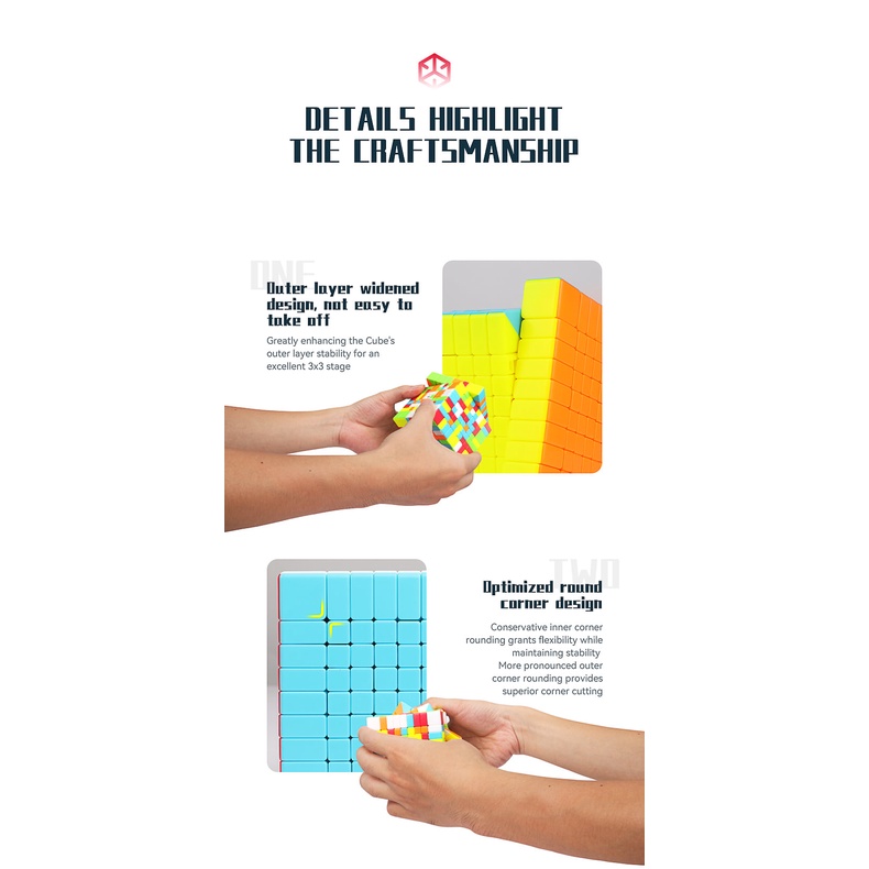 Rubik 9x9x9 MFJS MEILONG 9X9 Stickerless &amp; QIYI 9x9x9 Stickerless không viền 2021