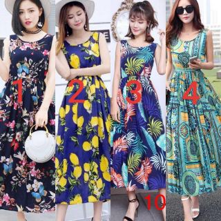 Đầm maxi lanh dài