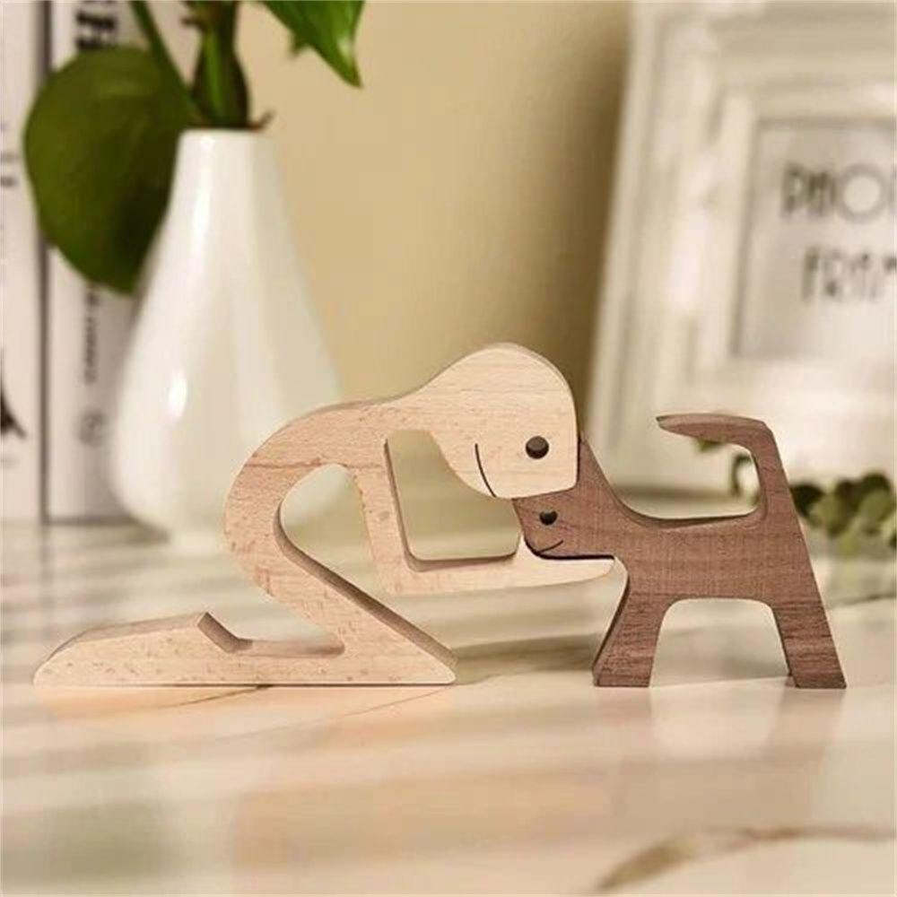MOCHO Gia Đình Cún Cưng Không Phai Màu Chó Mèo Thân Thiện Với Môi Trường Trang Trí Bằng Gỗ Thủ Công