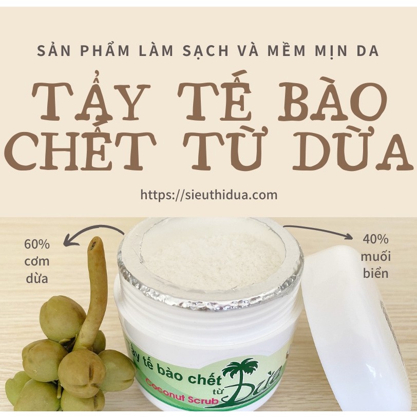Tẩy tế bào chết từ cơm dừa và muối biển Cửu Long