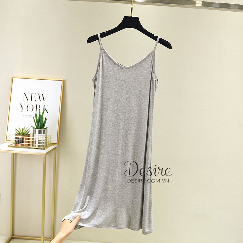 [Hàng chuẩn] Váy hai dây cổ chữ V - mặc lót chất thun cotton mềm mịn dáng ôm VNN-00109 | BigBuy360 - bigbuy360.vn