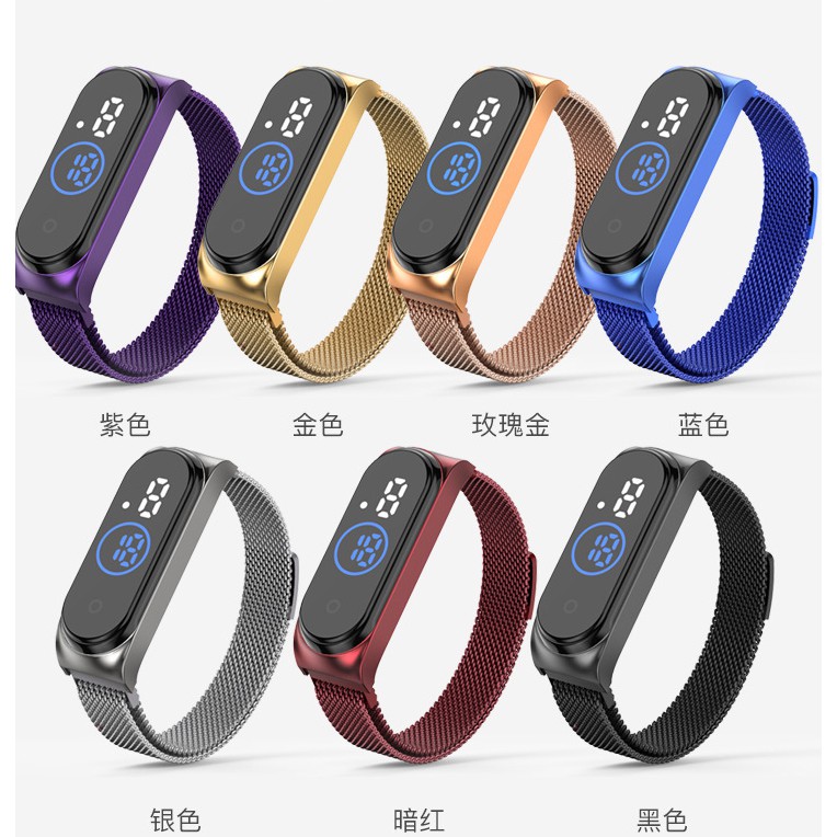 Đồng hồ unisex thể thao đèn led chống nước dây đeo hợp kim sang trọng