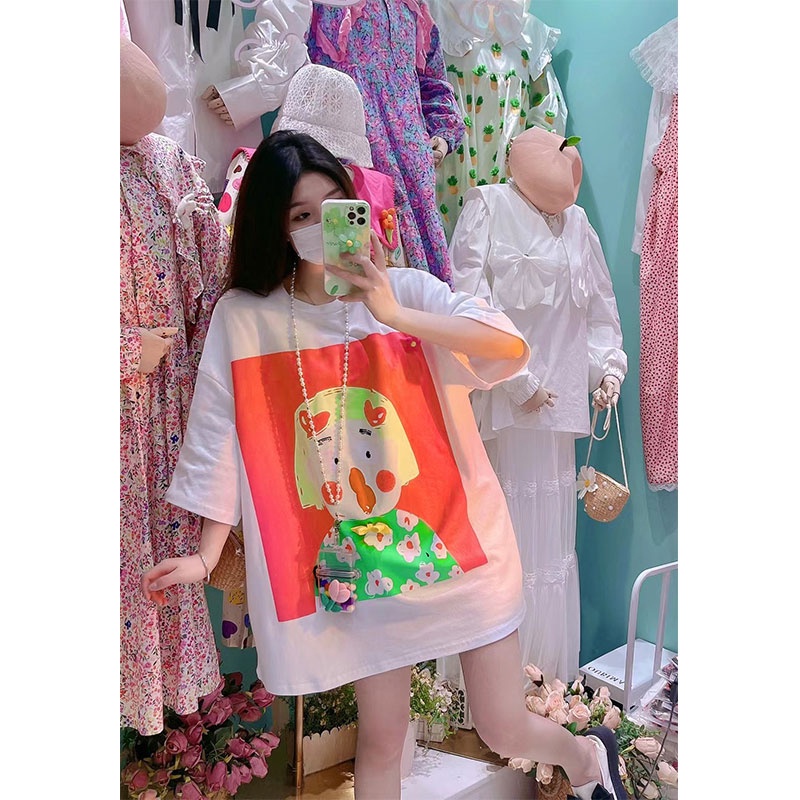 NRVP Áo thun tay ngắn cổ tròn thời trang mùa hè phong cách Hàn Quốc