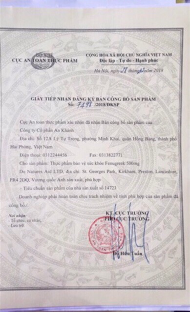 Cỏ Cà Ri Fenugreek Natures Aid 500mg Uk