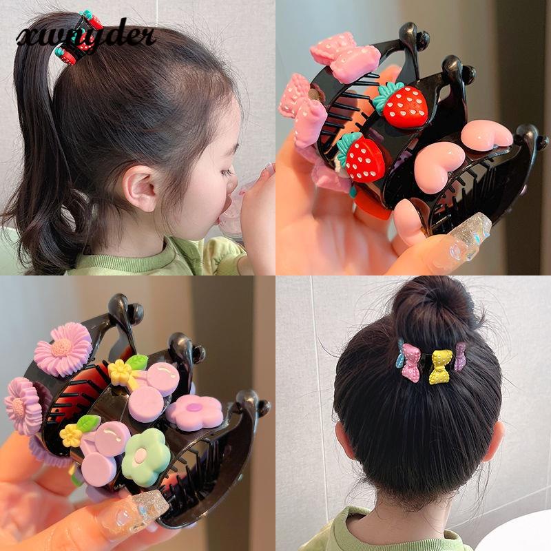 Kẹp Tóc Càng Cua Cỡ Lớn In Họa Tiết Hoạt Hình Dễ Thương Cho Bé Gái