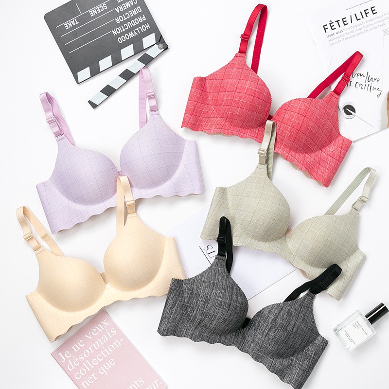 Áo lót không gọng NÂNG NGỰC Phối caro DỄ THƯƠNG Viền sóng